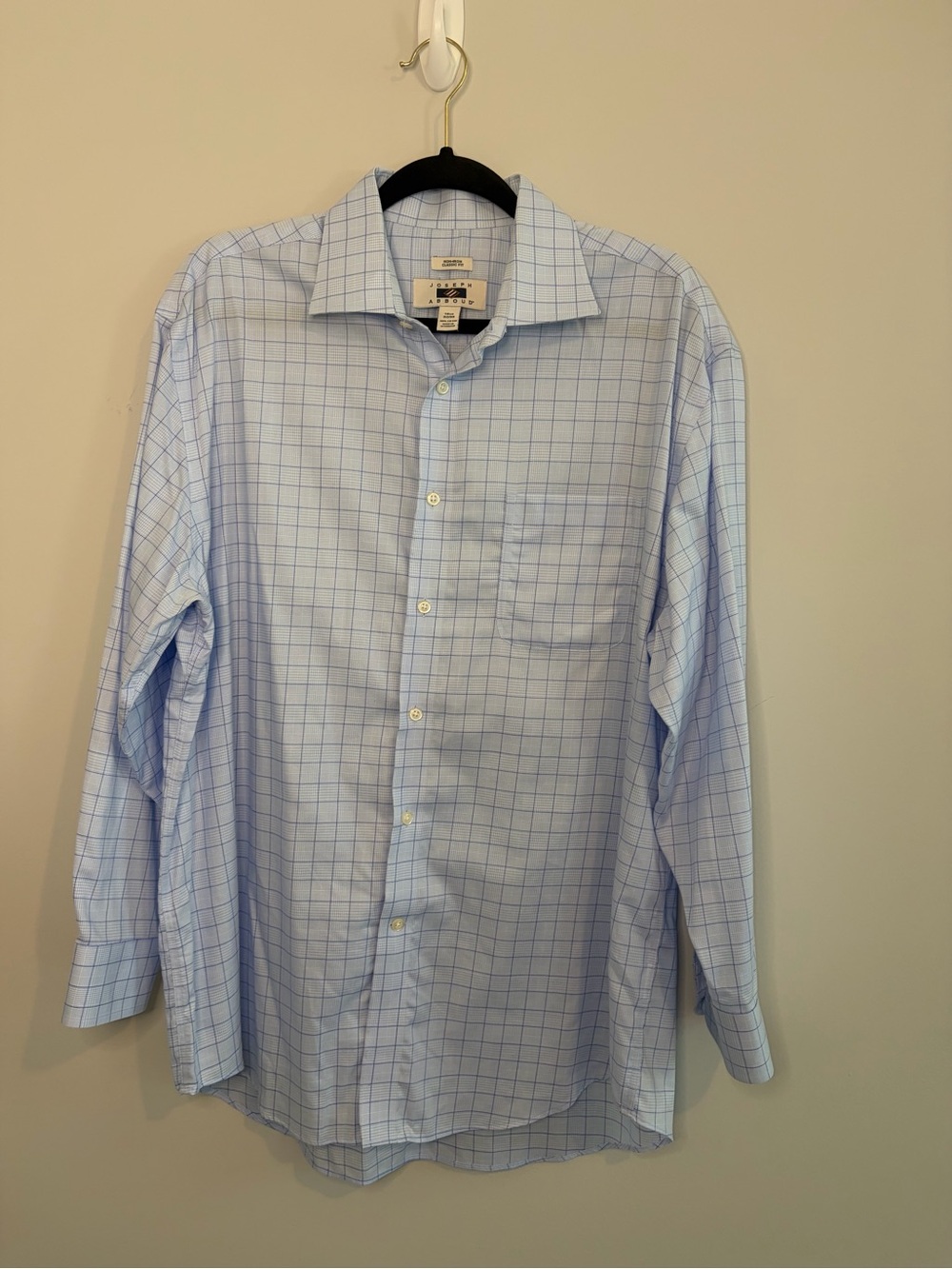 Joseph Abboud Light Blue Windowpane Dress Shirt